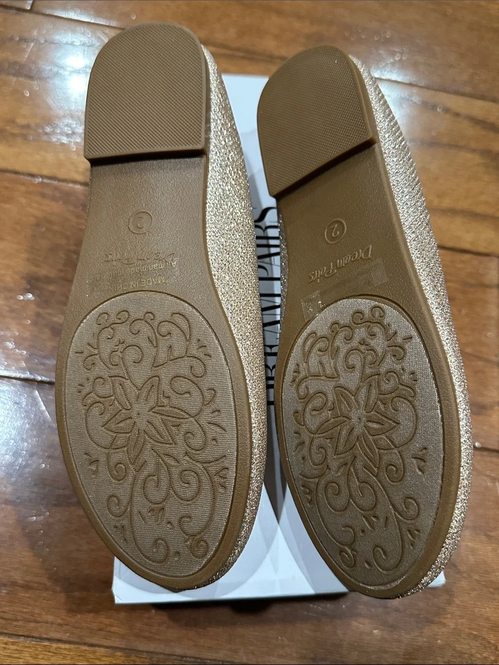 Dream Pairs gold glitter ballet flats